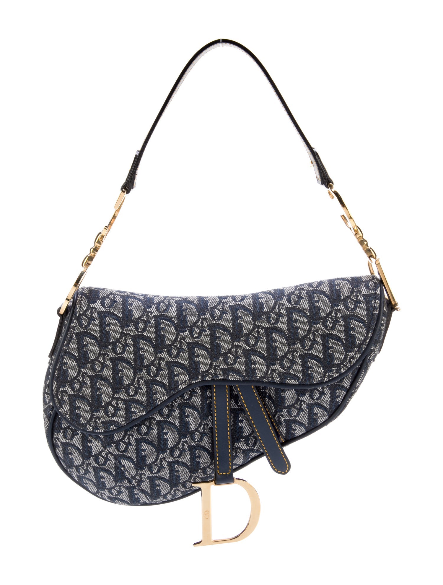 The Real Real Dior Saddle Bag Christian Dior Denim Saddle Bag - Blue Shoulder Bags, Handbags