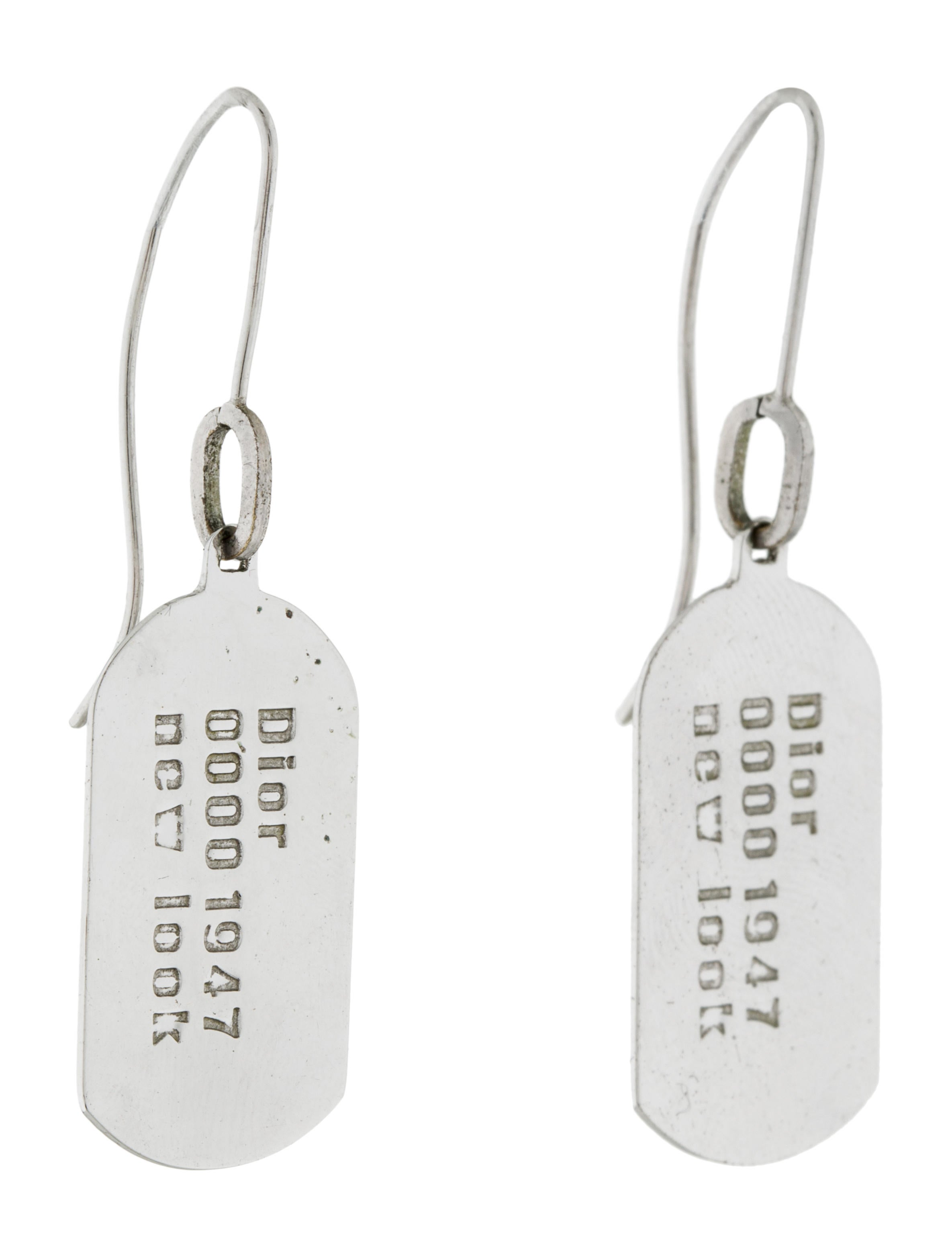 Christian Dior Dog Tag Earrings Earrings CHR43628 The RealReal