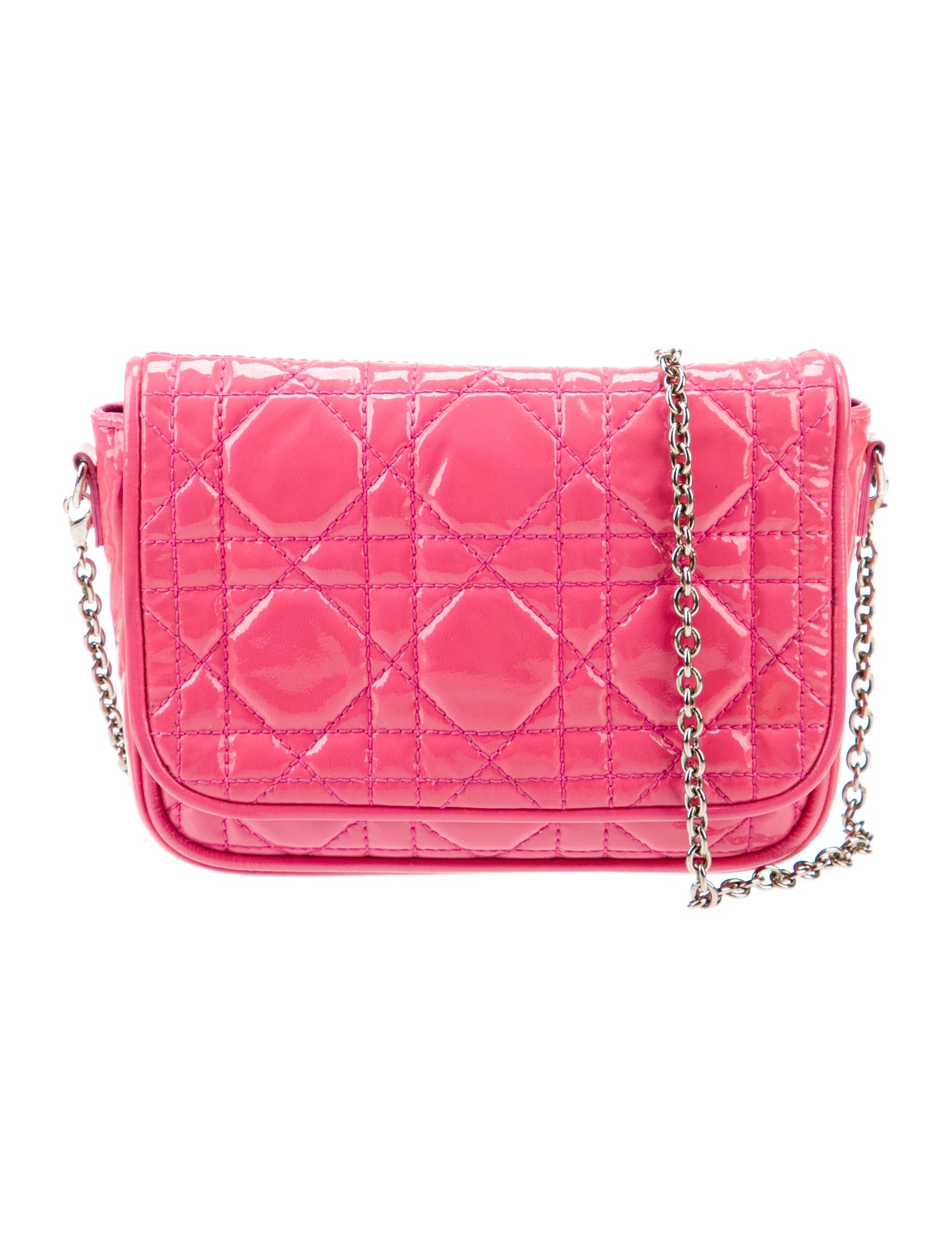 Christian Dior Patent Cannage Miss Dior Promenade Clutch Orange