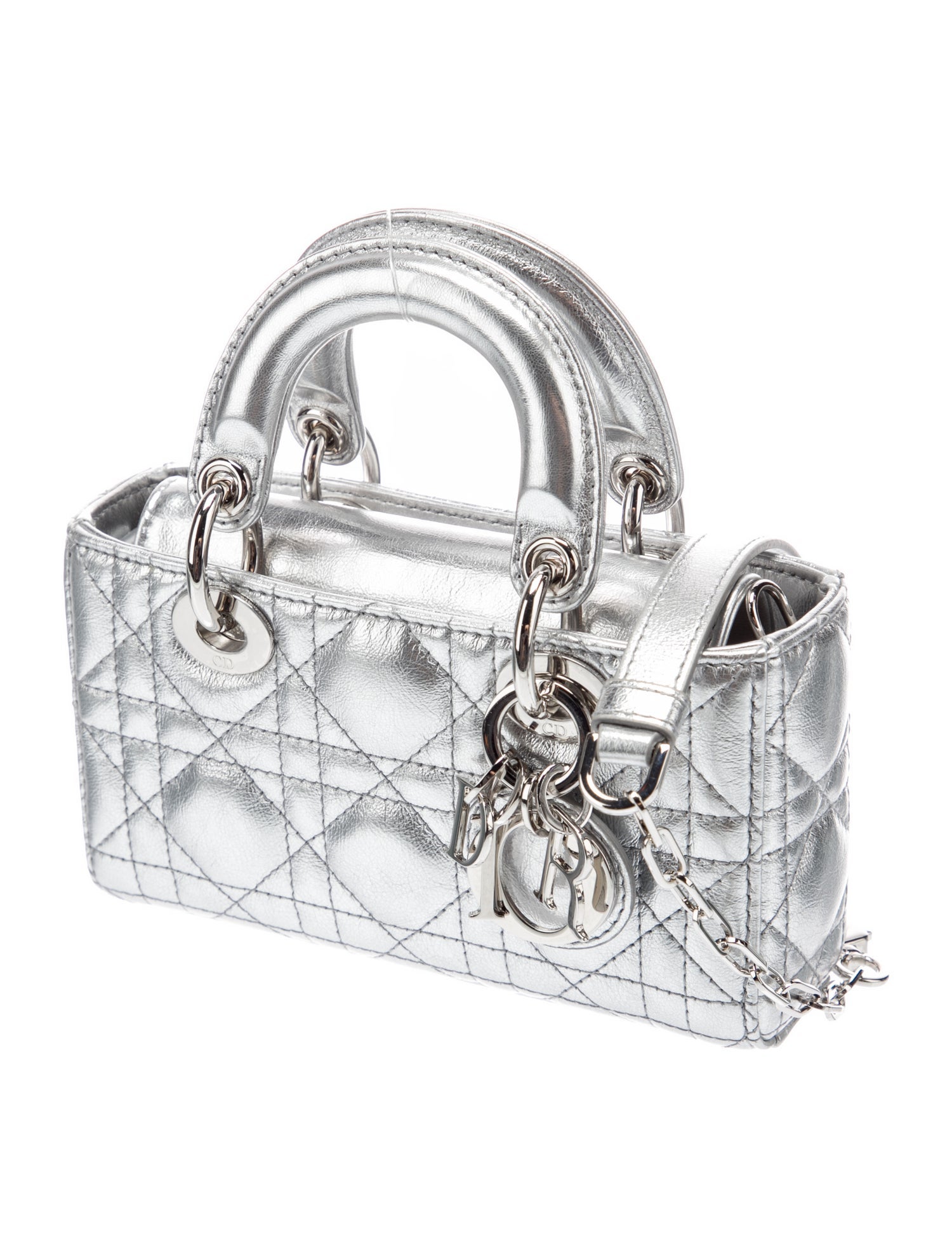 新品未使用 DIOR パイサーバー Rond Point シルバー Christian Dior Lady D-Joy Micro Bag - Silver Handle Bags, Handbags