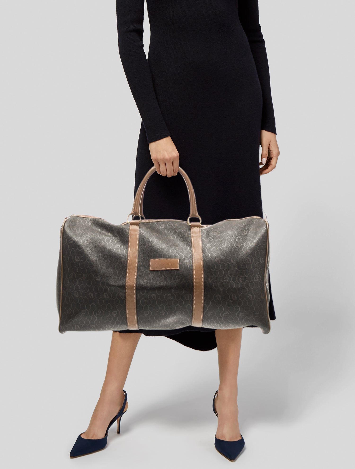 Christian Dior Honeycomb Boston Bag - Black Luggage and Travel