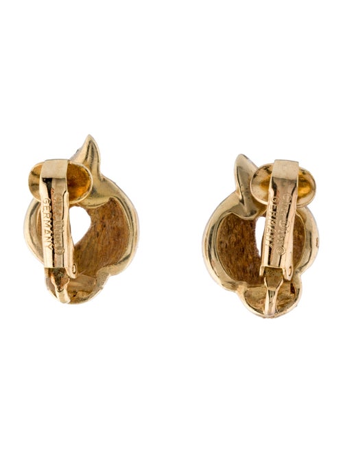 Christian Dior Vintage Crystal Swirl Clip-On Earrings