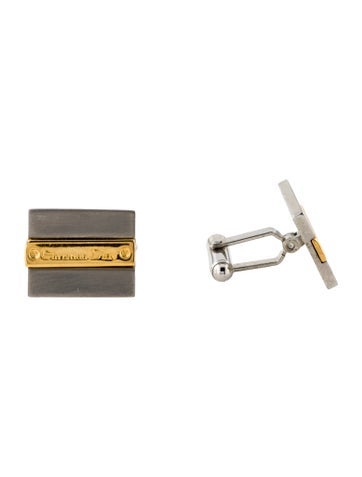 Christian Dior Vintage Two-Tone Logo Cufflinks