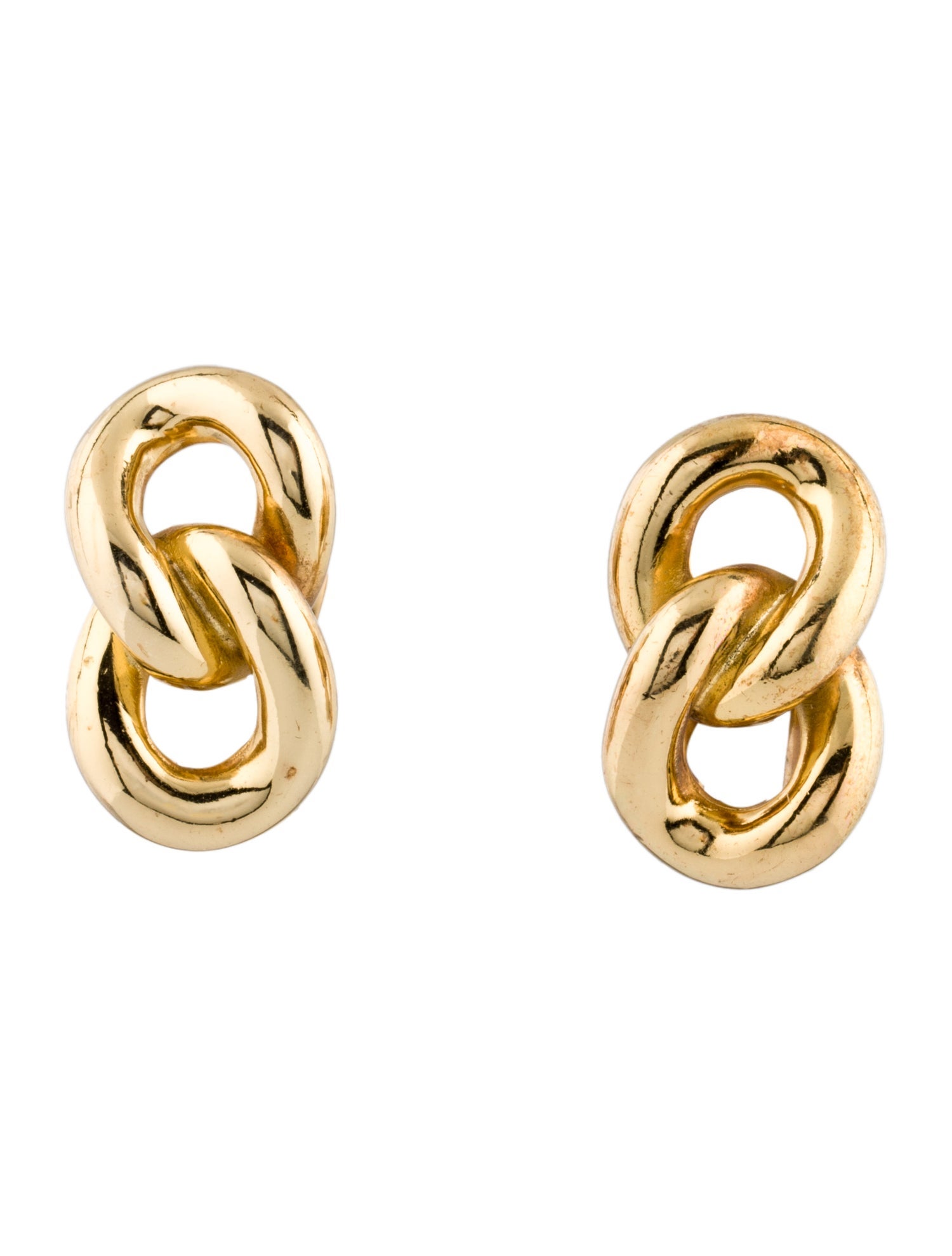 Christian Dior Vintage Chain Link Clip-On Earrings