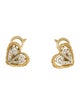 Christian Dior Vintage 18K Diamond CD Heart Clip-On Earrings