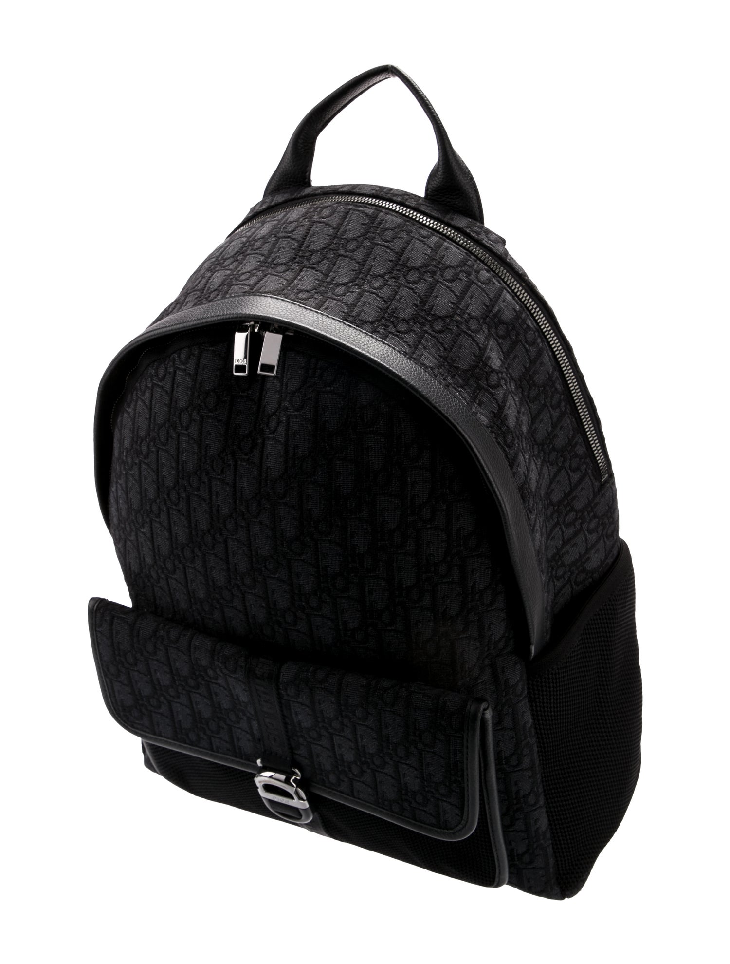 Christian Dior Oblique Jacquard Backpack 2023 - Black Backpacks