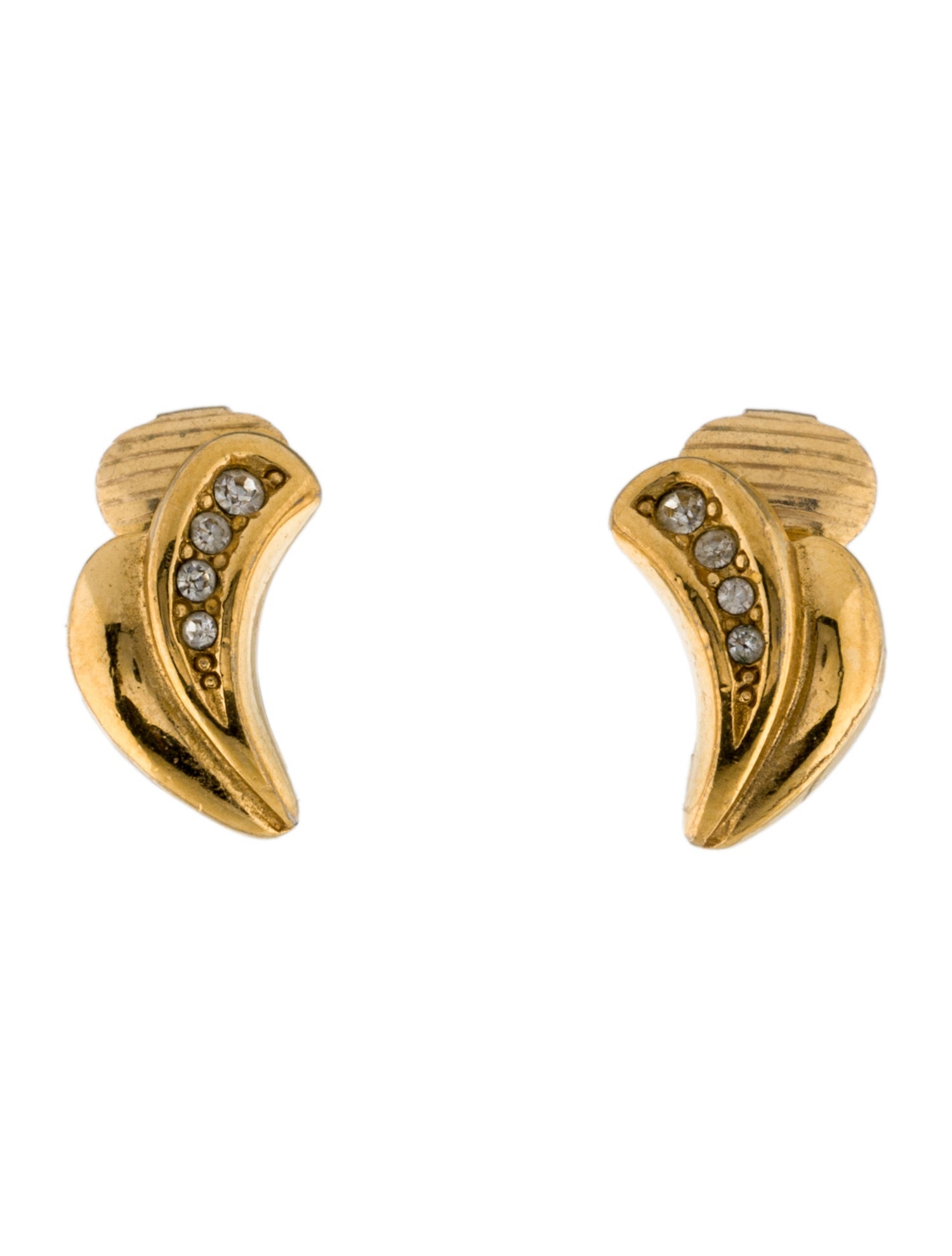 Christian Dior Vintage Crystal Clip-On Earrings