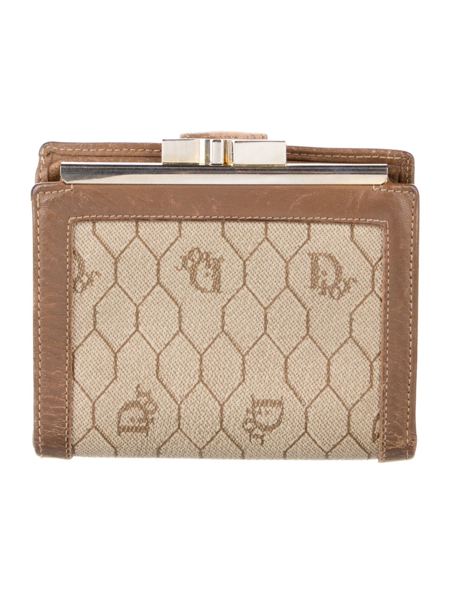 Christian Dior Vintage Honeycomb Wallet - Neutrals Wallets