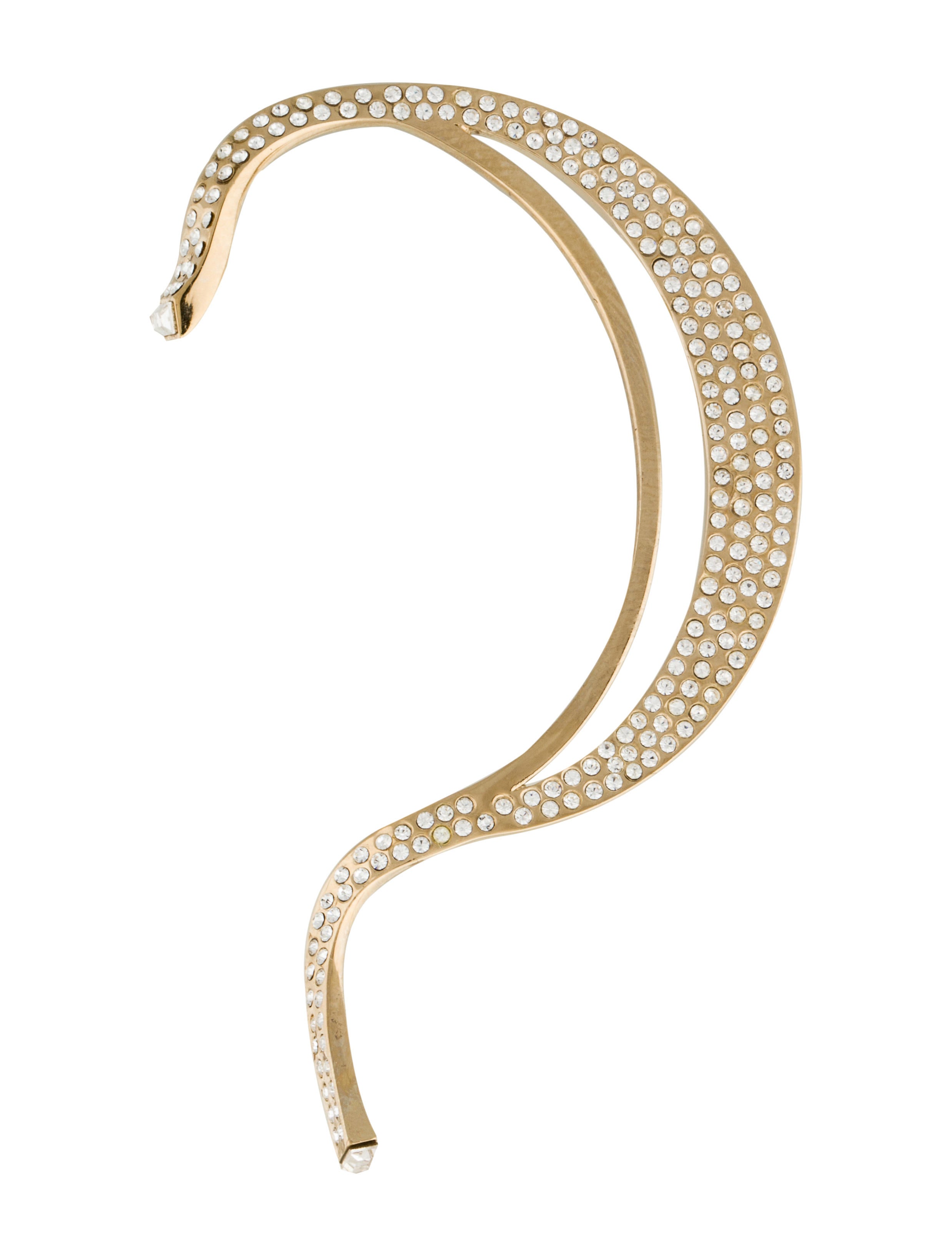 Christian Dior Crystal Ear Cuff GoldTone Metal Ear Cuff, Earrings