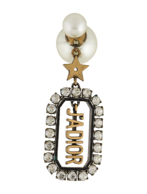 Christian Dior Faux Pearl & Crystal J'adior Tribales Single Drop Earring