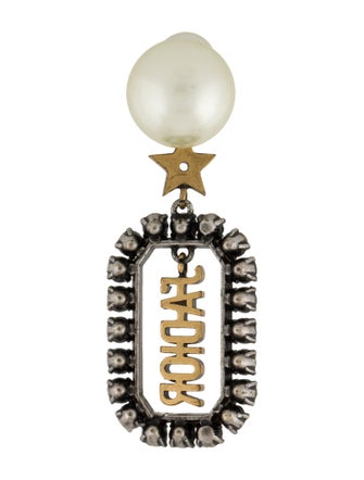 Christian Dior Faux Pearl & Crystal J'adior Tribales Single Drop Earring