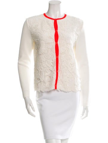 Christian Dior Lace-Trimmed Cardigan w/ Tags