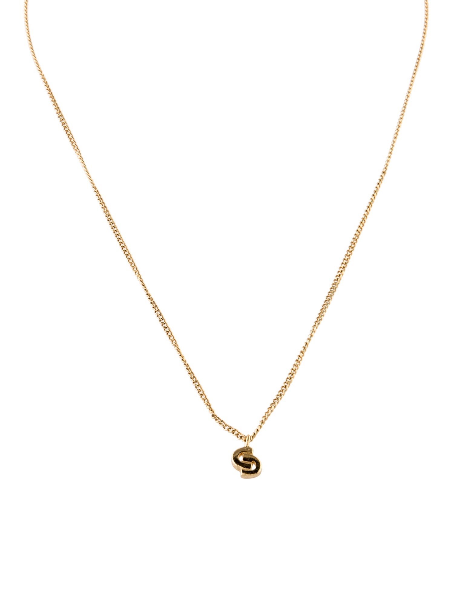 Christian Dior Vintage Small CD Pendant Necklace