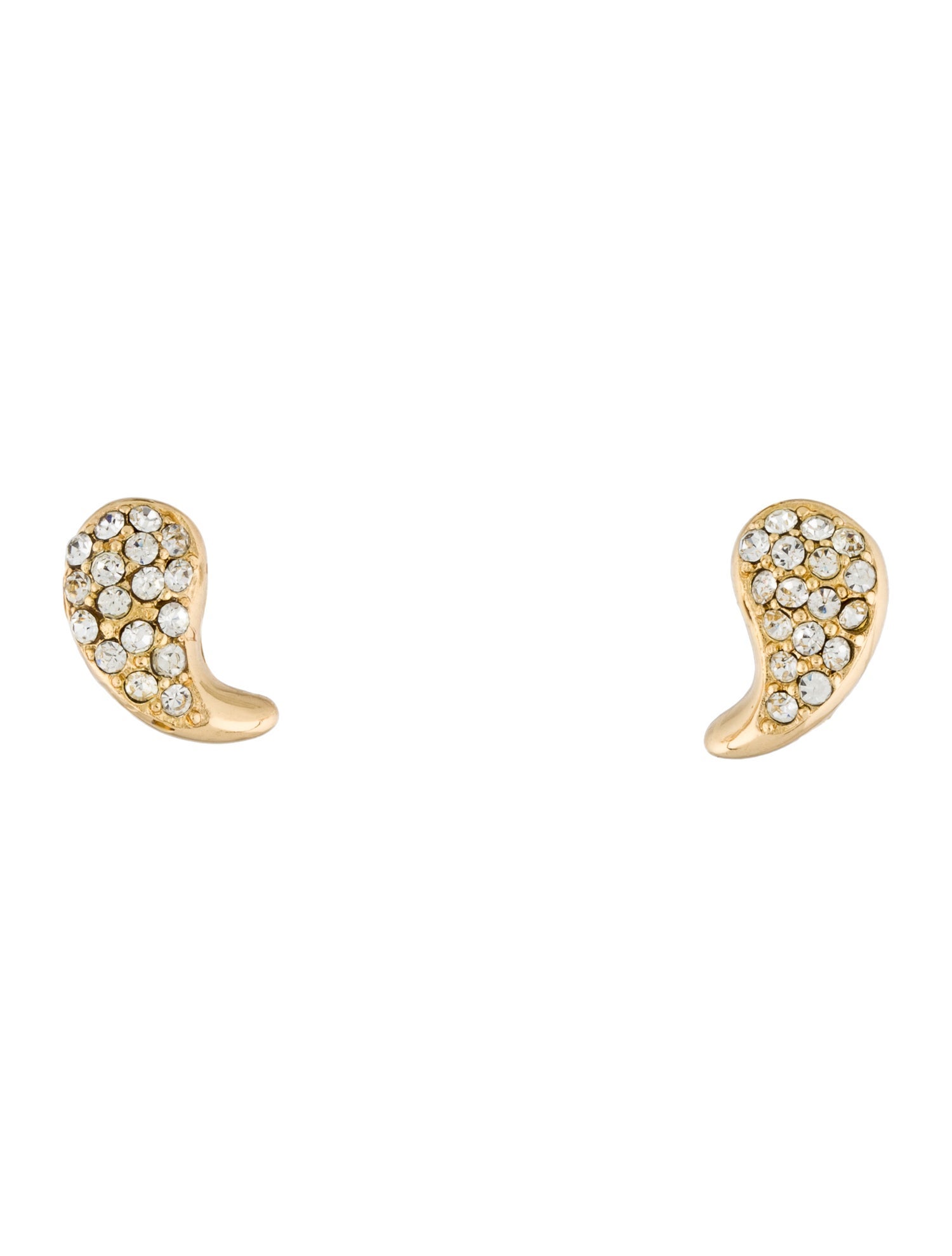 Christian Dior Vintage Crystal Teardrop Clip-On Earrings