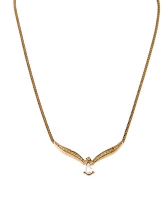 Christian Dior Vintage Crystal 'V' Collar Necklace