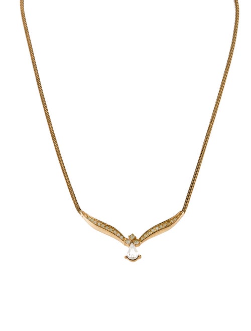 Christian Dior Vintage Crystal 'V' Collar Necklace