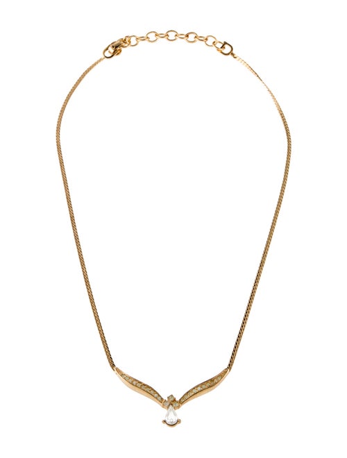 Christian Dior Vintage Crystal 'V' Collar Necklace