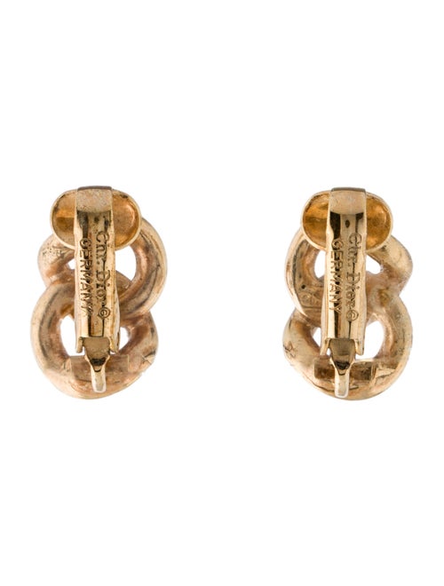 Christian Dior Vintage Chain Link Clip-On Earrings