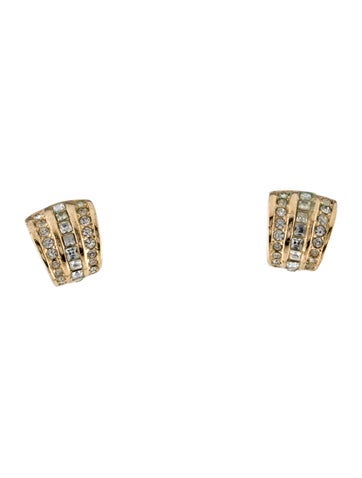 Christian Dior Clip-On Vintage Crystal Earrings