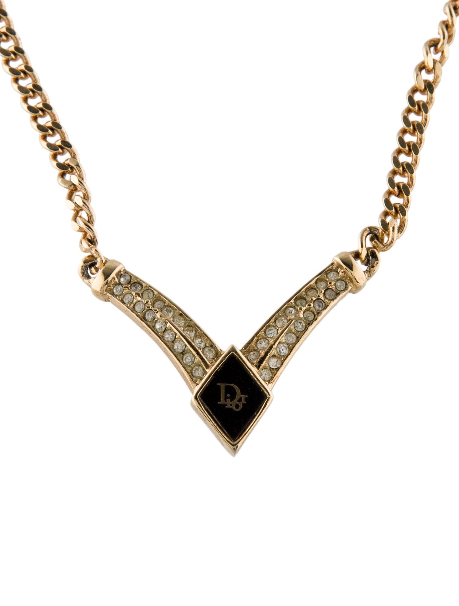 Christian Dior Crystal Pendant Necklace