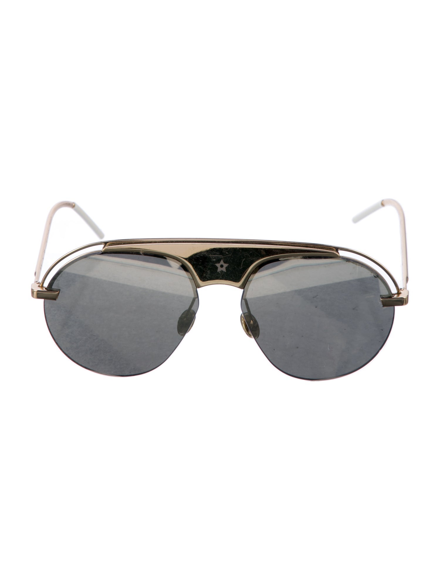 Christian Dior Aviator Mirrored Sunglasses Gold Sunglasses