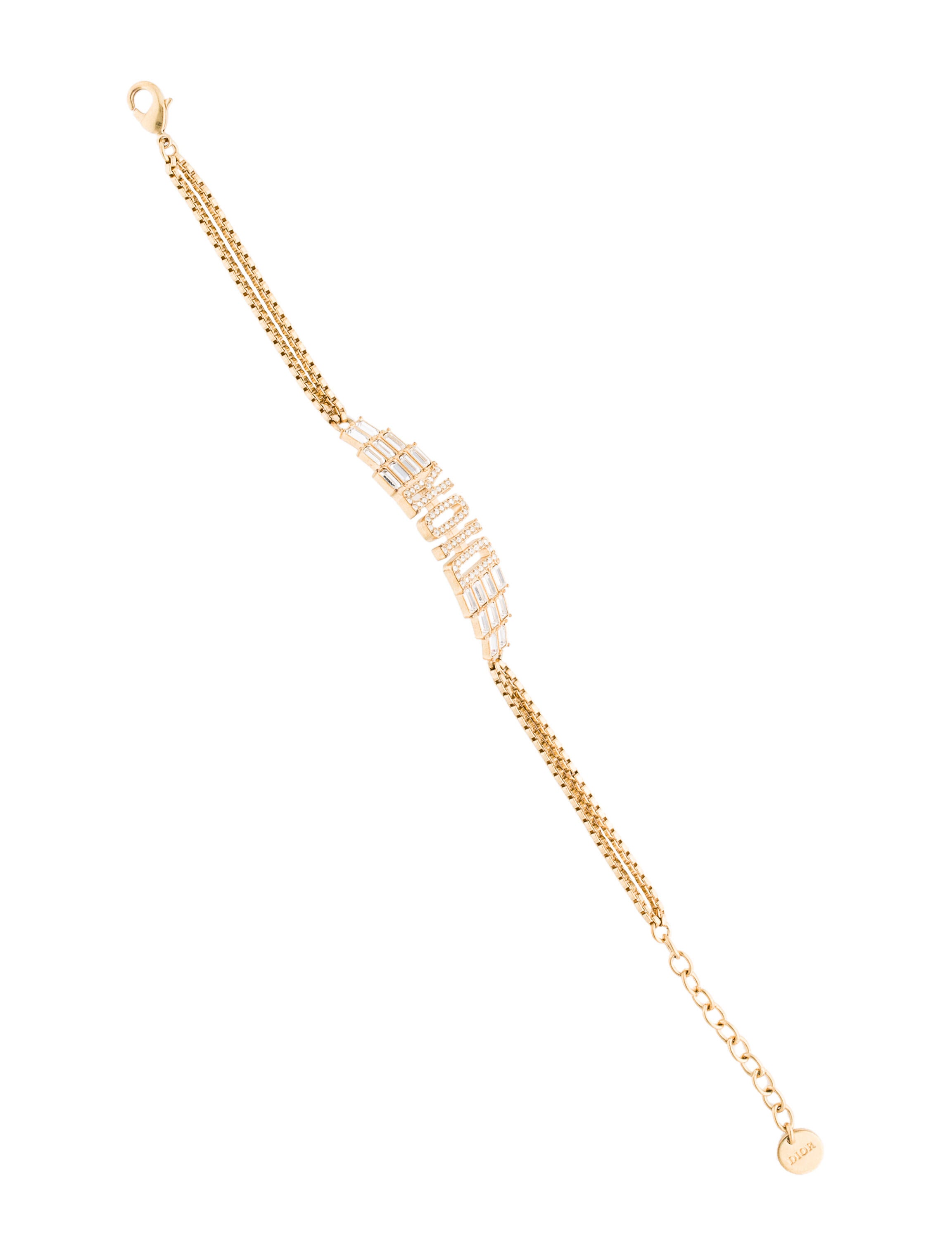 Christian Dior Crystal Logo Link Bracelet