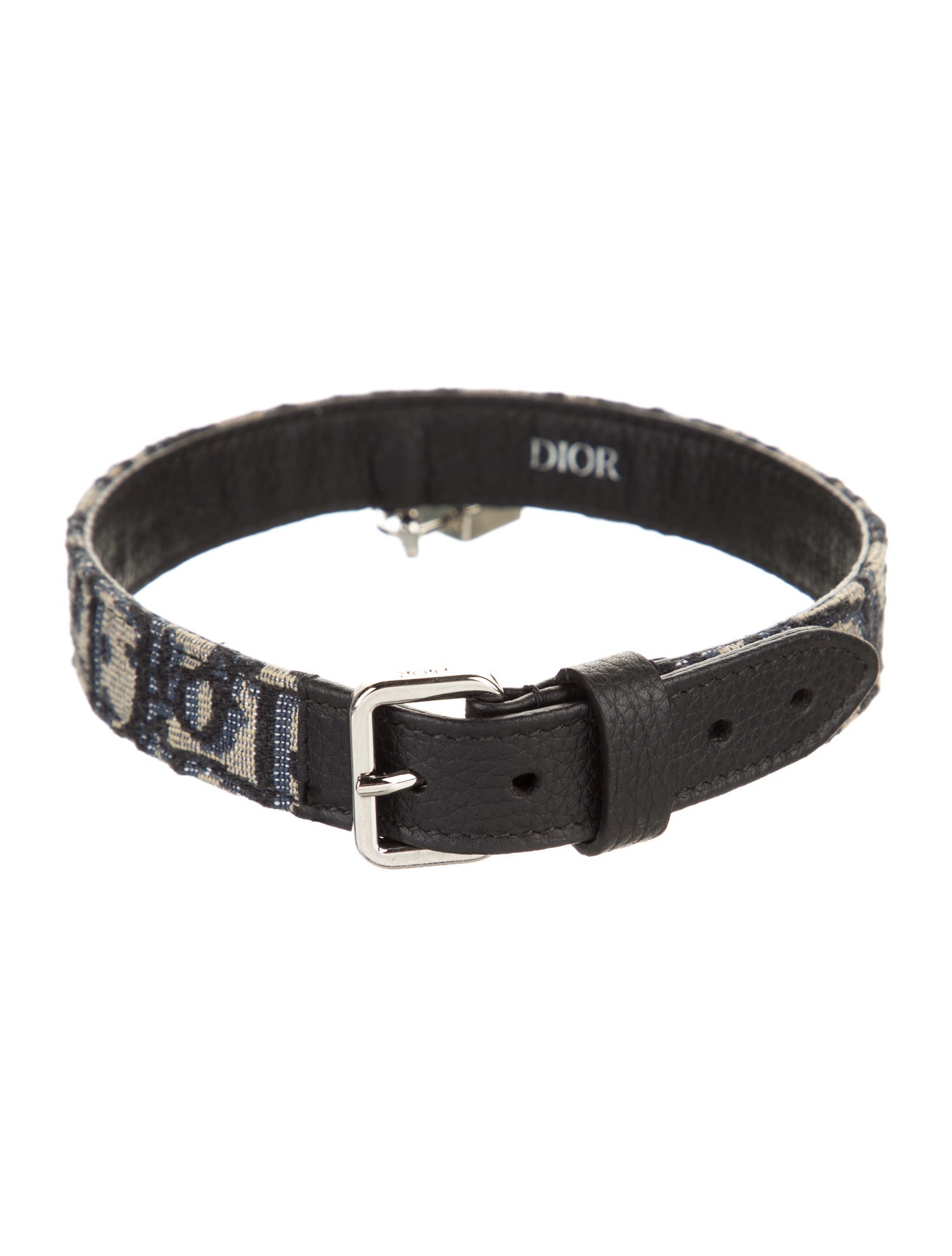 Christian Dior Oblique Jacquard Dog Collar - Blue Pet Accessories