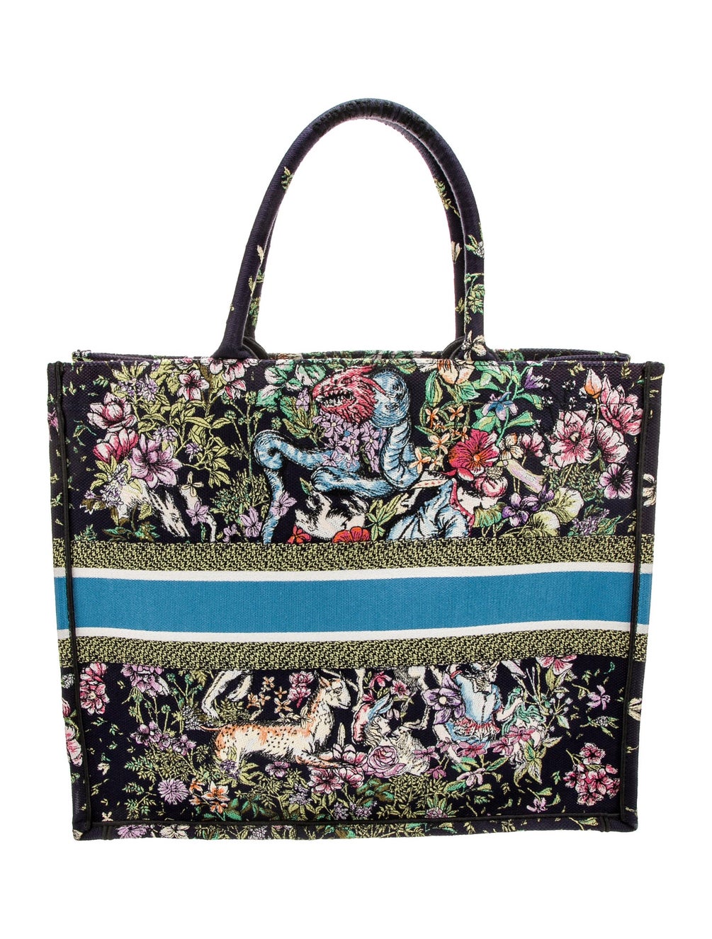 Christian Dior Canvas Book Large 2023 Blue Totes, Handbags