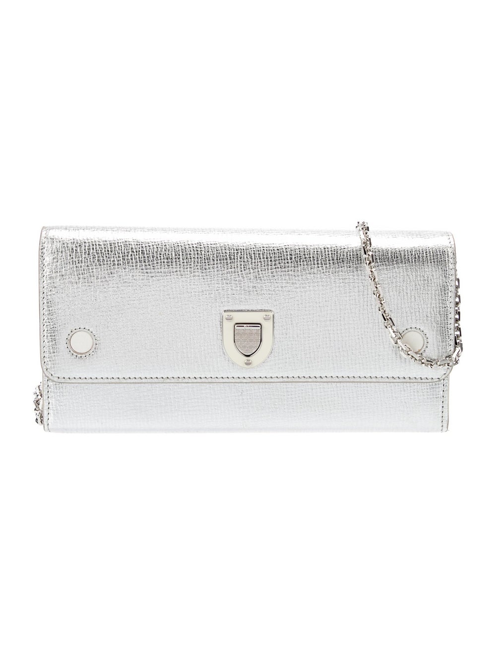 Christian Dior Leather Diorever Silver Crossbody Bags, Handbags
