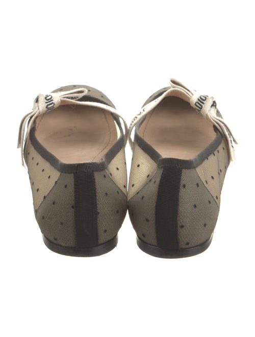 Christian Dior Polka Dot Print Mesh Accents Mary Jane Flats