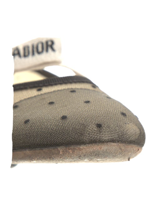 Christian Dior Polka Dot Print Mesh Accents Mary Jane Flats