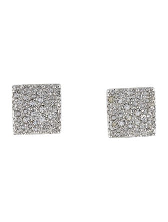Christian Dior Crystal Square Clip-On Earrings