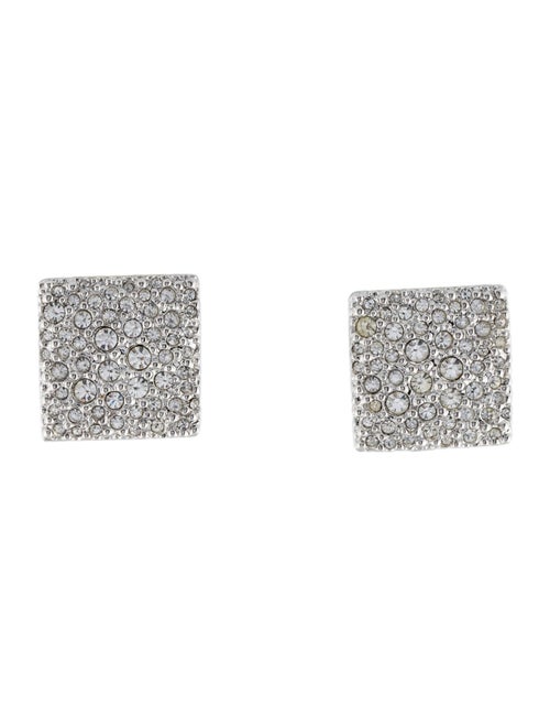 Christian Dior Crystal Square Clip-On Earrings