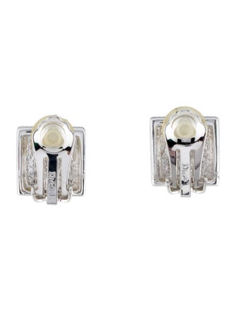 Christian Dior Crystal Square Clip-On Earrings