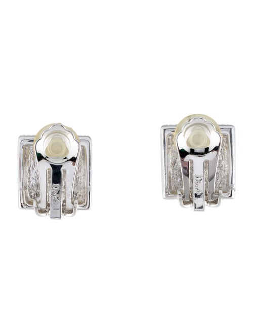 Christian Dior Crystal Square Clip-On Earrings