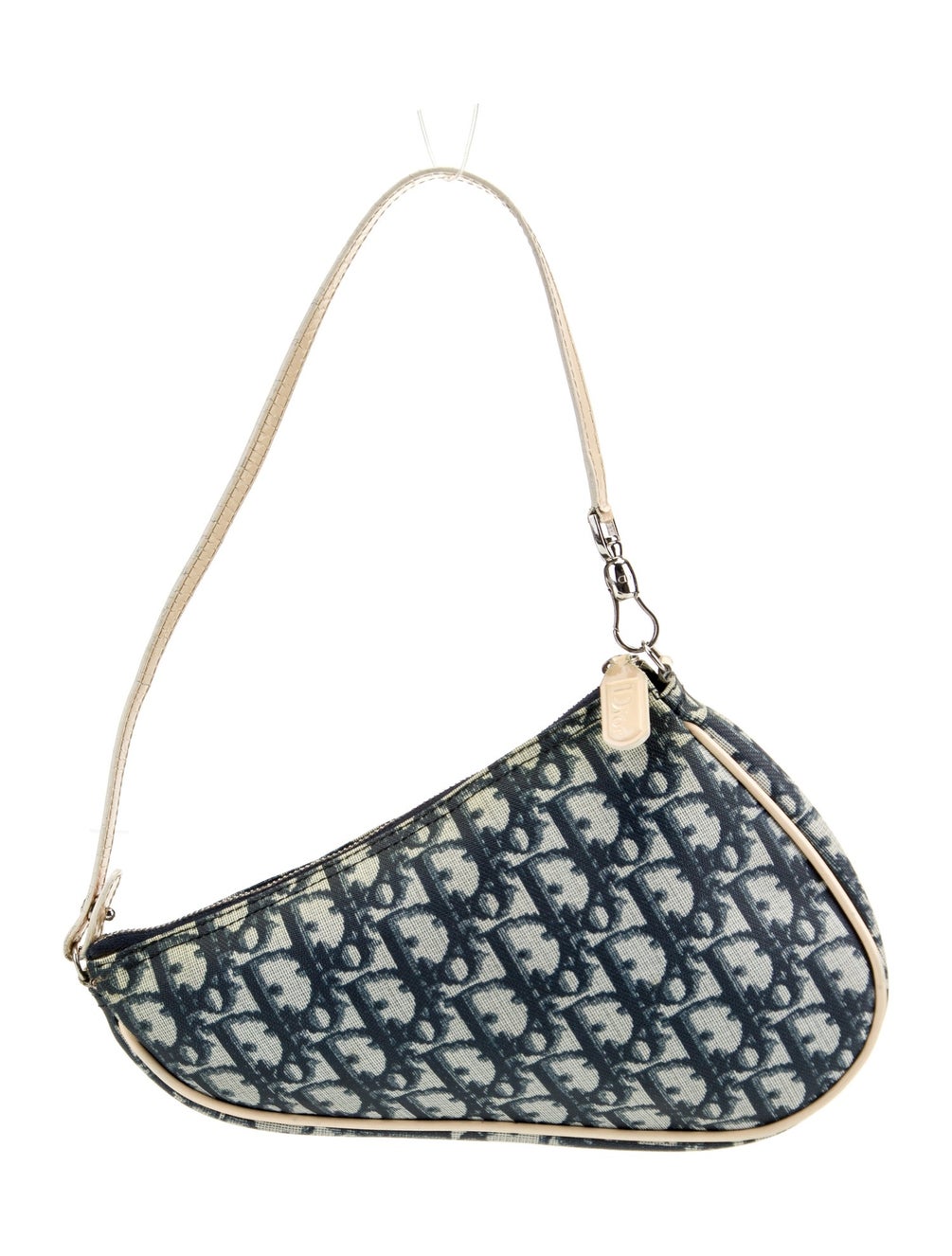 Christian Dior 2002 Vintage Diorissimo Saddle Pochette Blue Shoulder