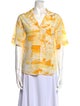 Christian Dior Printed V-Neck Button-Up Top