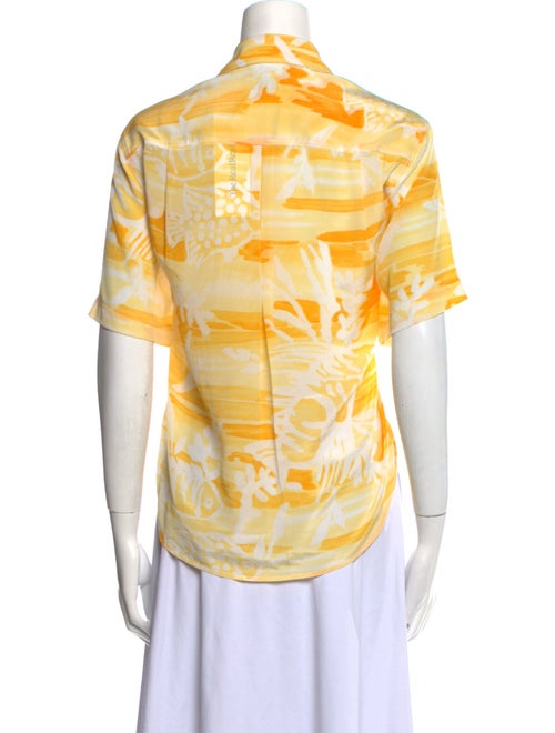 Christian Dior Printed V-Neck Button-Up Top