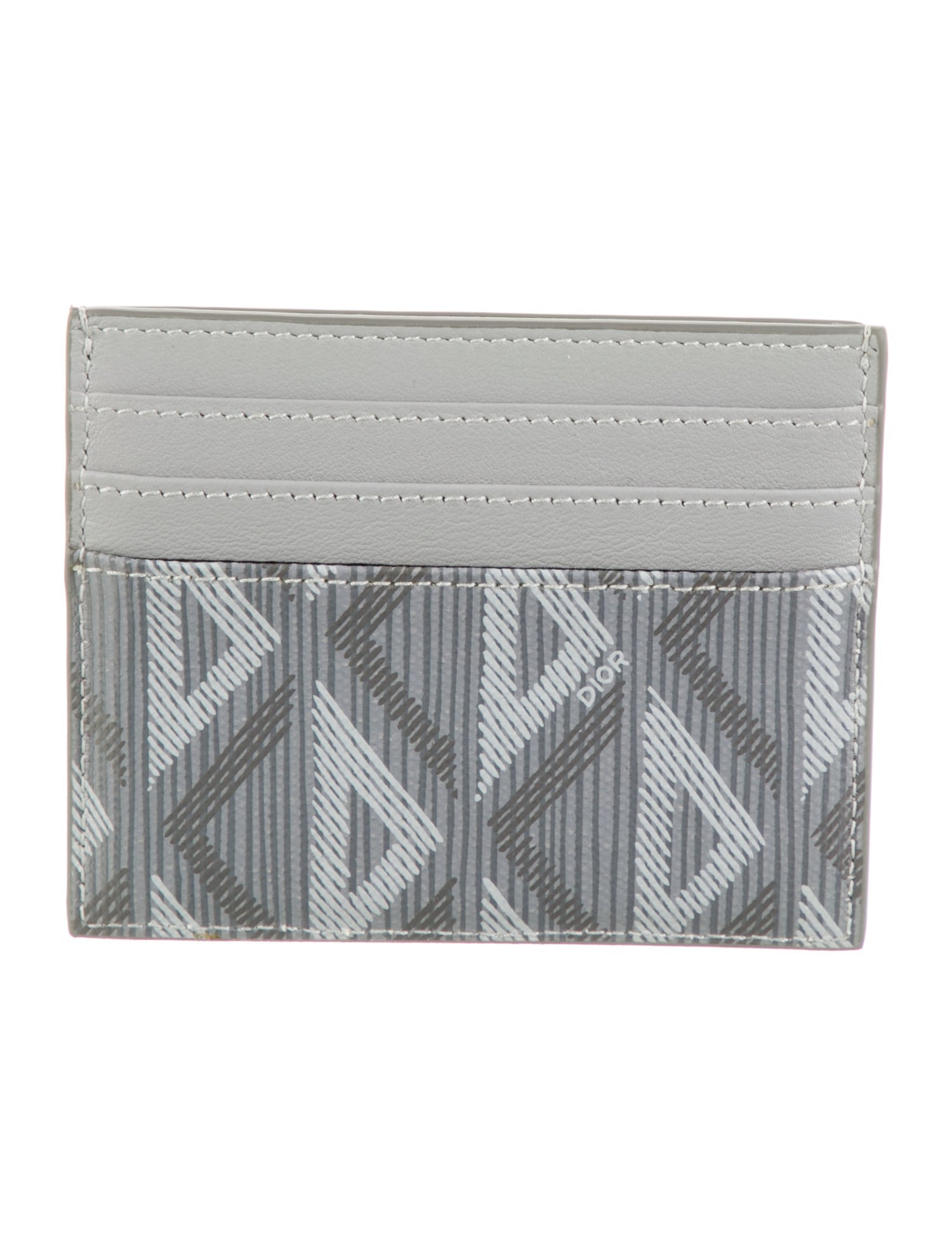 DIOR MEN 2022 CD Diamond Card Holder Card Holder - Grey Wallets