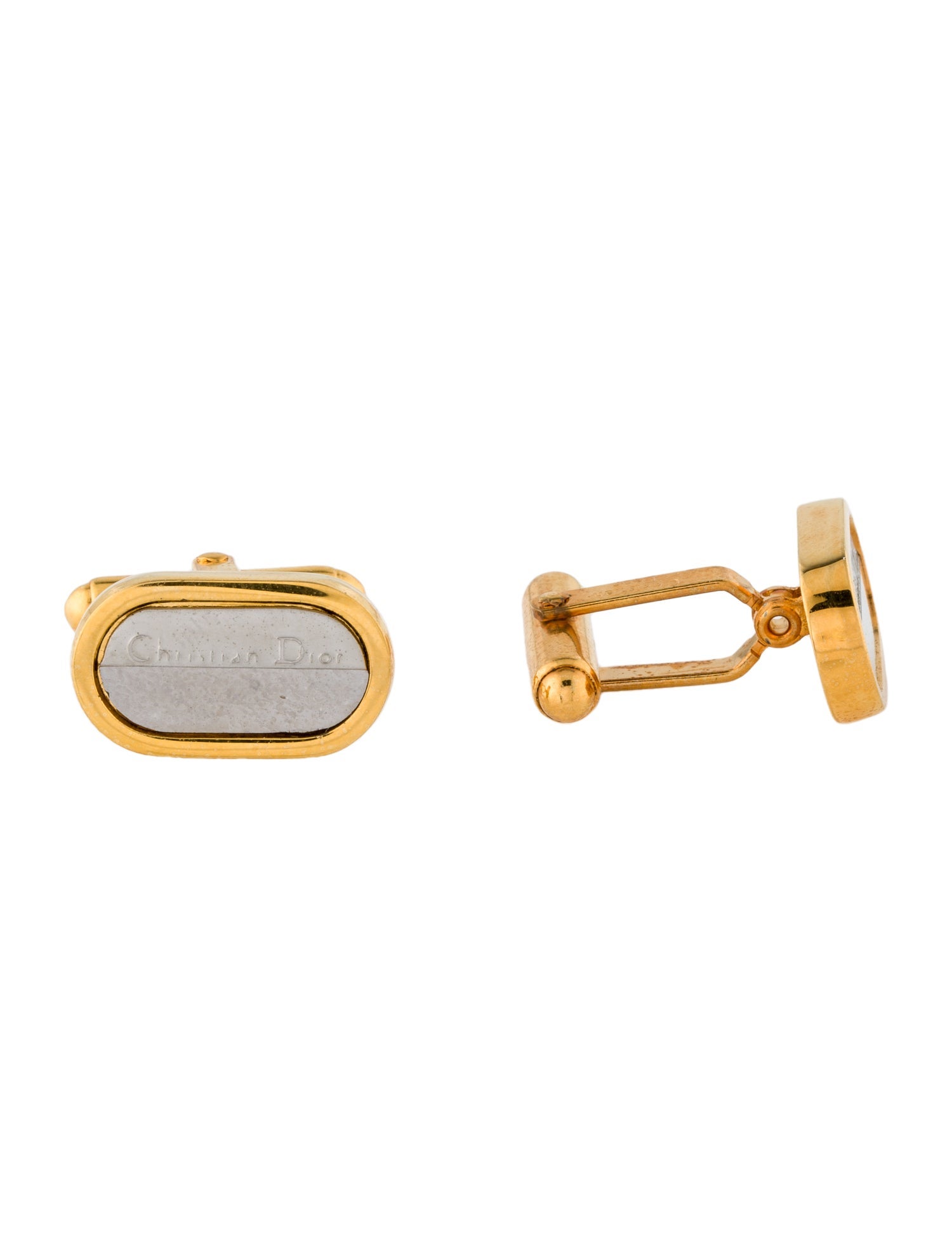 Christian Dior Vintage Two-Tone Cufflinks