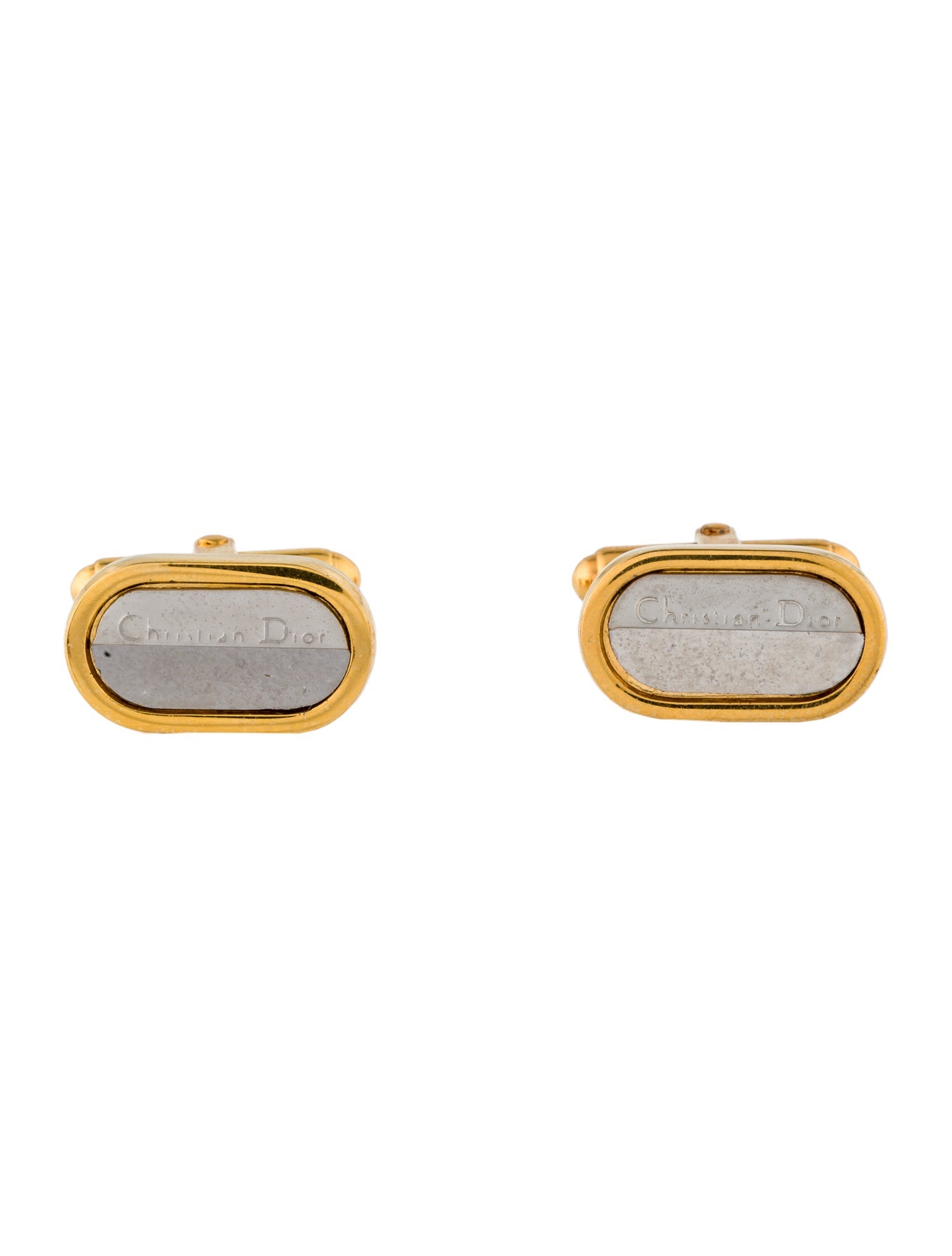 Christian Dior Vintage Two-Tone Cufflinks