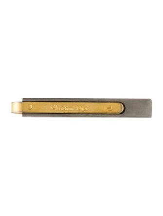 Christian Dior Vintage Two-Tone Logo Tie Clip
