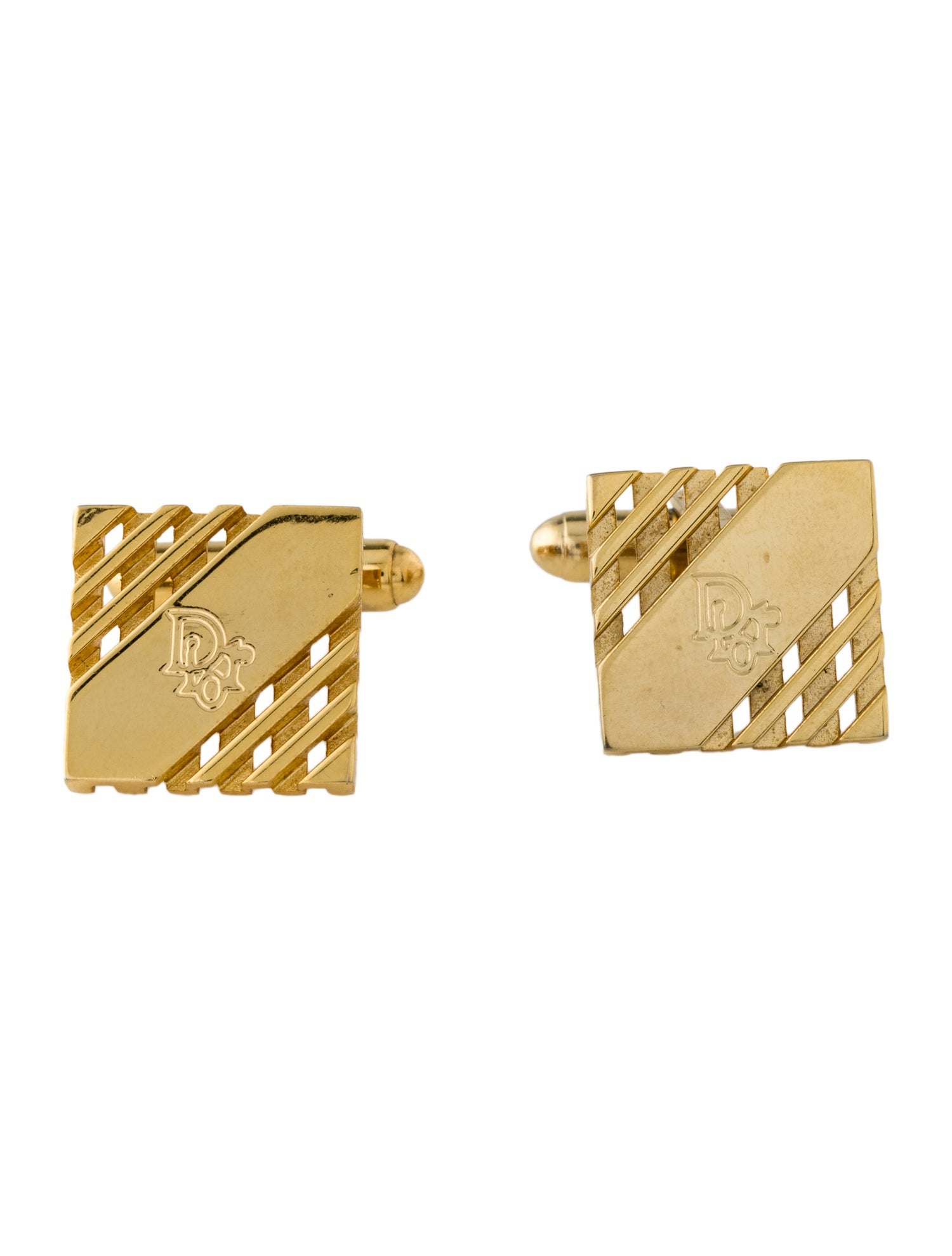 Christian Dior Vintage Square Logo Cufflinks