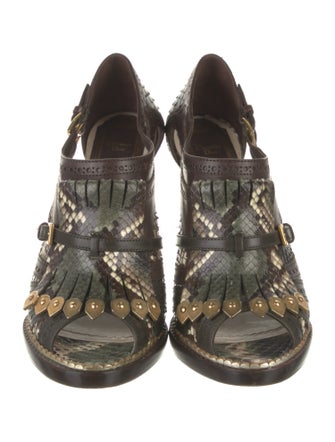 Christian Dior Snakeskin Printed T-Strap Pumps