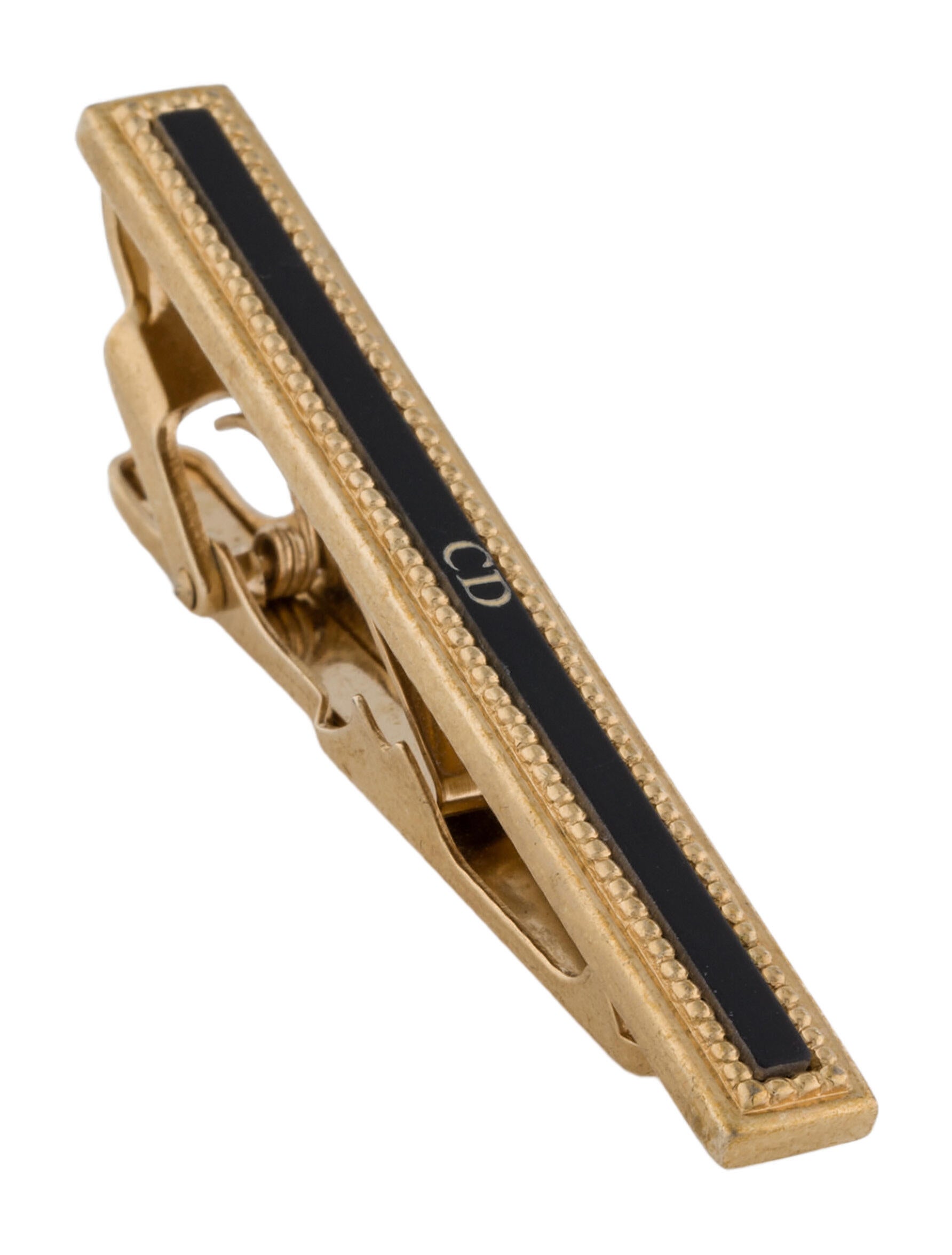 Christian Dior Vintage Enamel CD Tie Clip