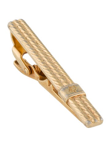 Christian Dior Tie Pins and Clips Vintage Textured Logo Clip