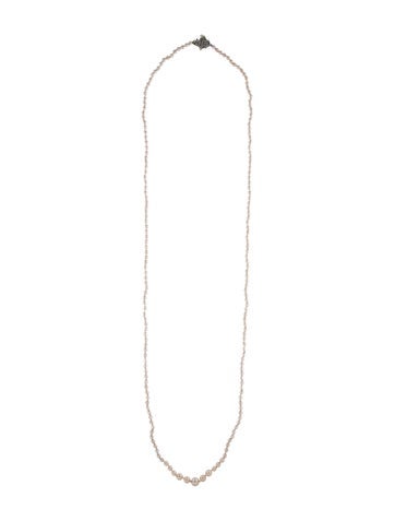 Christian Dior Bead Strand Vintage Faux Pearl & Crystal Necklace