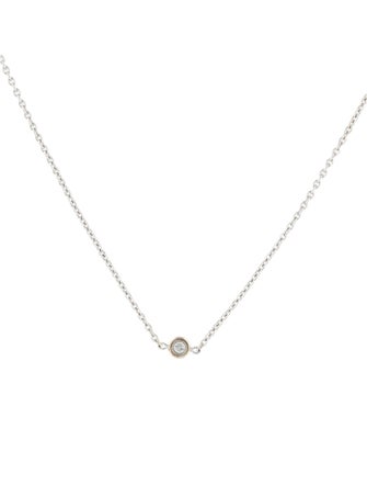 Christian Dior 18K Diamond Mimioui Solitaire Pendant Necklace