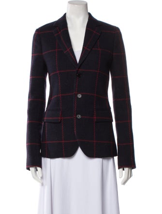 Christian Dior Virgin Wool Plaid Print Blazer