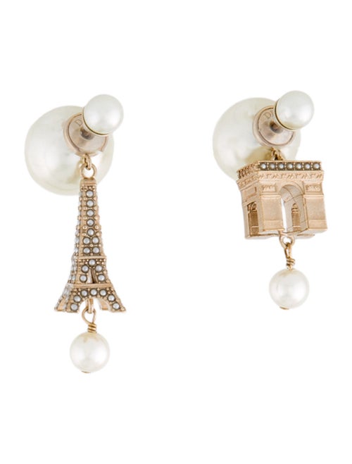 Christian Dior Faux Pearl Tribales Earrings w/ Plan de Paris Gift Box